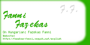 fanni fazekas business card